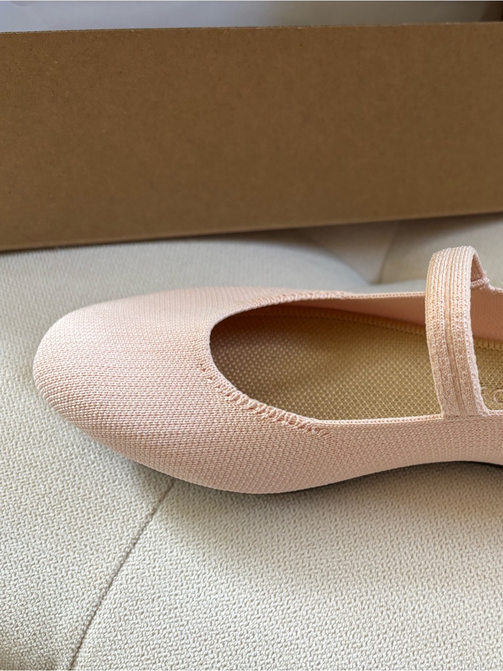 Rothy's Pale Pink Mary Jane Knit Flat